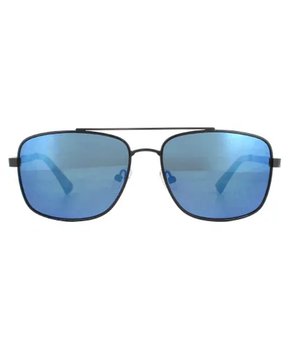 Timberland Mens Sunglasses TB7175 01X Black Blue Metal - One