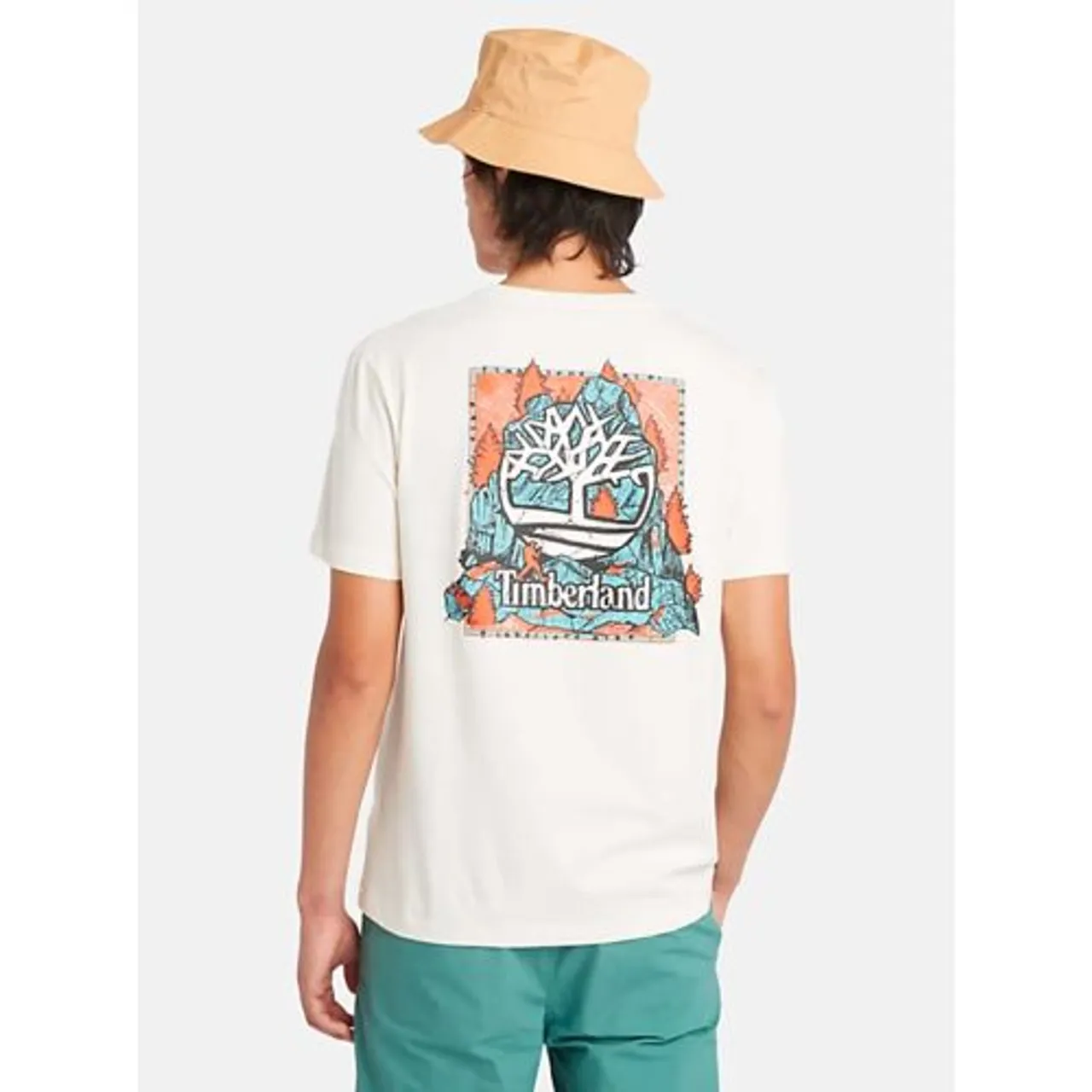 Timberland Mens Vintage White Back Graphic Short Sleeve T-Shirt