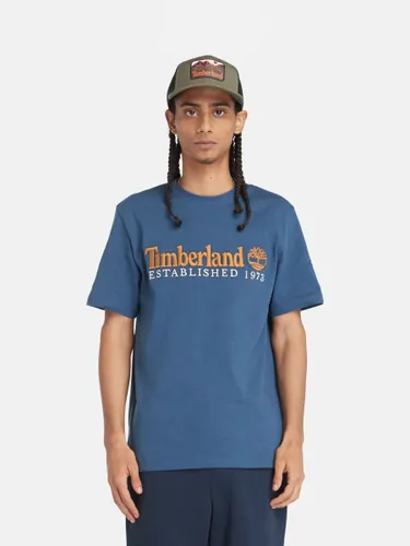 Timberland Organic Cotton Embroided Logo T-Shirt, Dark Denim - Dark Denim - Male