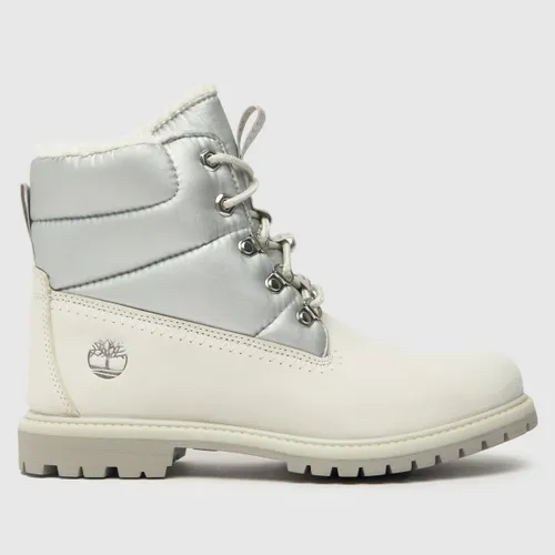 Timberland Premium 6 Inch Puffer Boots In White