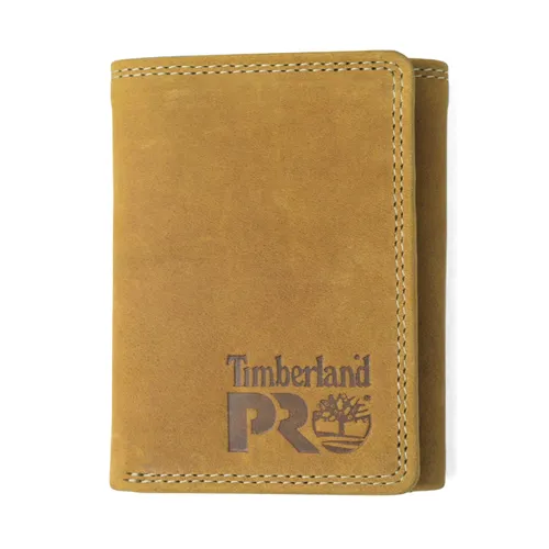 Timberland PRO Men's Leather RFID Trifold Wallet with Id