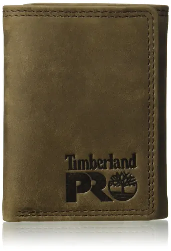 Timberland PRO Men's Leather RFID Trifold Wallet with Id