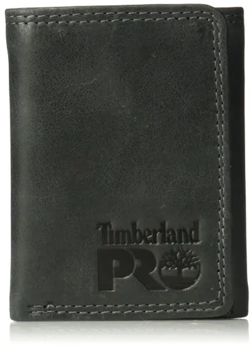 Timberland PRO mens Leather Rfid Trifold With Id Window