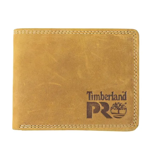 Timberland Pro Men's Slim Leather Rfid Bifold With Back Id