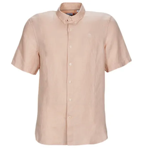 Timberland  SS Mill River Linen Shirt Slim  men's Short sleeved Shirt in Pink