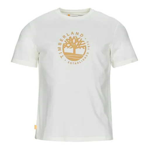 Timberland  SS Refibra Logo Graphic Tee Regular  men's T shirt in White