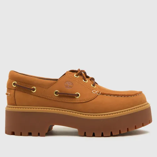 Timberland Stone Street Boat Flat Shoes in Natural