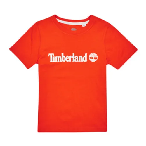 Timberland  T25T77  boys's Children's T shirt in Red