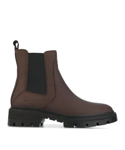Timberland Womenss Cortina Valley Chelsea Boots in Dark Brown Leather