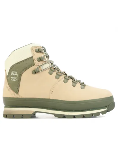Timberland Womenss Euro Hiker Waterproof Hiking Boots in Beige Leather (archived)