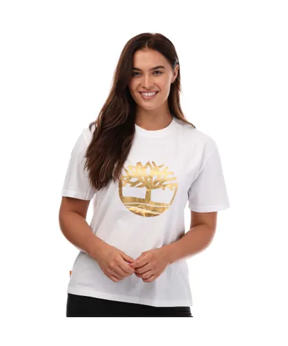 Timberland Womenss Gold Pack T-Shirt in White Cotton