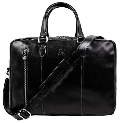 Time Resistance Leather Laptop Briefcase - Full Grain