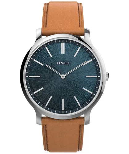 Timex City Gallery Mens Brown Watch TW2V43400 Leather (archived) - One Size