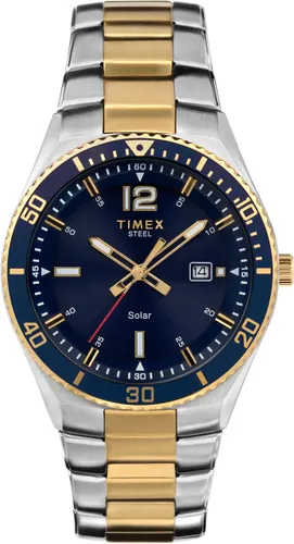 Timex Classic Men's 43mm Two Tone Bracelet Blue Dial Watch