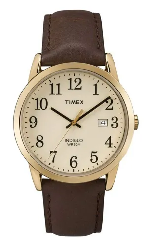 Timex Easy Reader Men's 38mm Brown Leather Strap Date