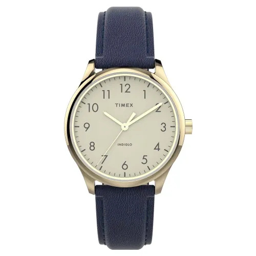 Timex Easy Reader Women's 32mm Blue Leather Strap Watch