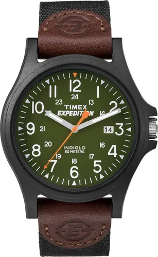 Timex Expedition 40 mm Men Green Dial Black Fabric Strap