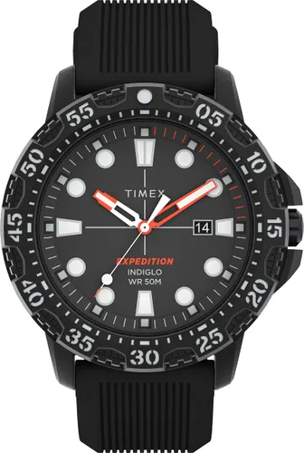 Timex Expedition Gallatin 44mm Black Dial Black Silicone