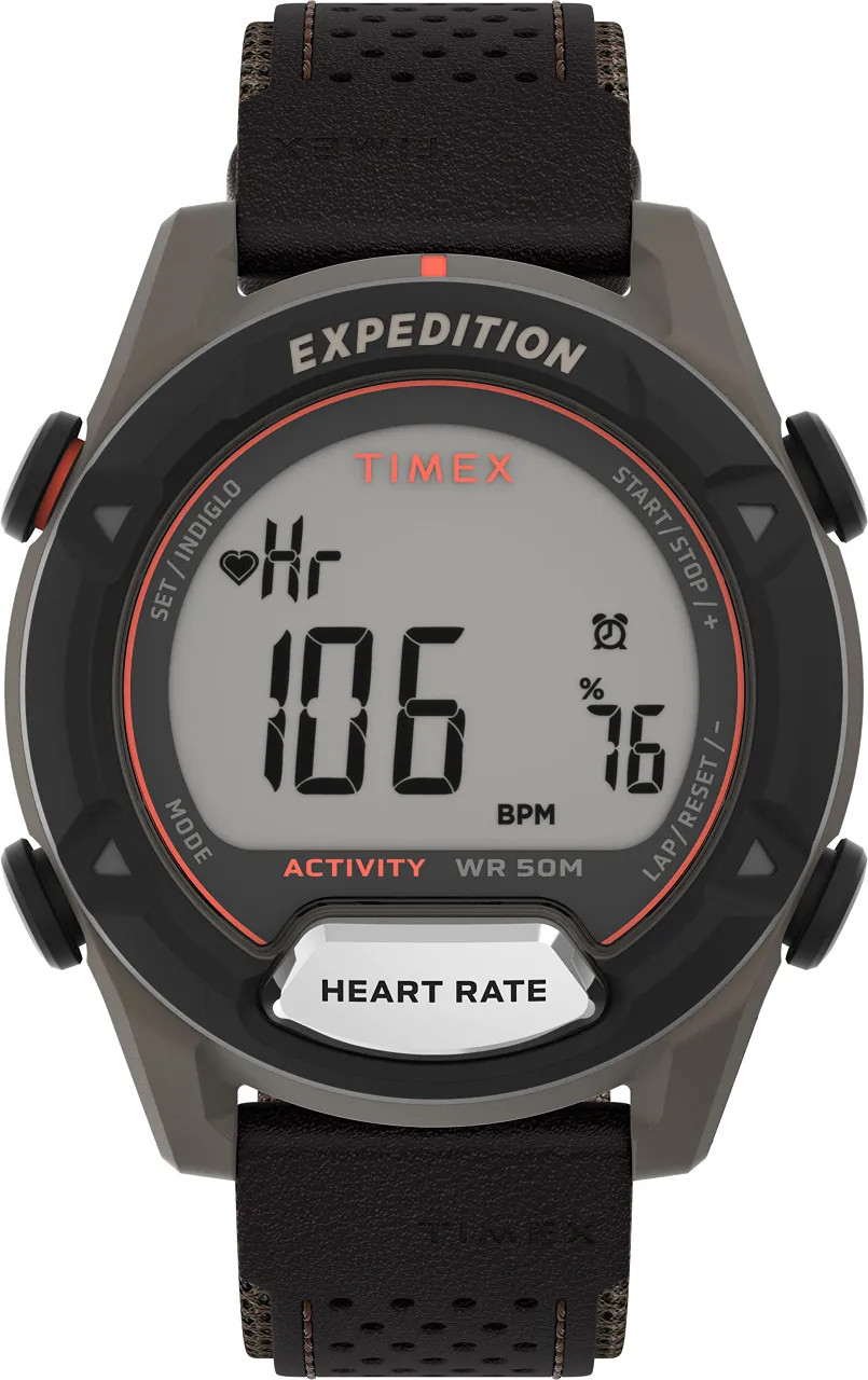 Timex Expedition Rugged Digital Men'S 43mm Leather Strap