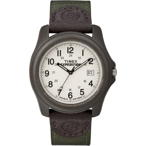 Timex Men's Expedition Camper Green Nylon/Leather Strap