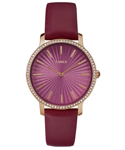 Timex Starlight WoMens Purple Watch TW2R51100 Leather - One Size