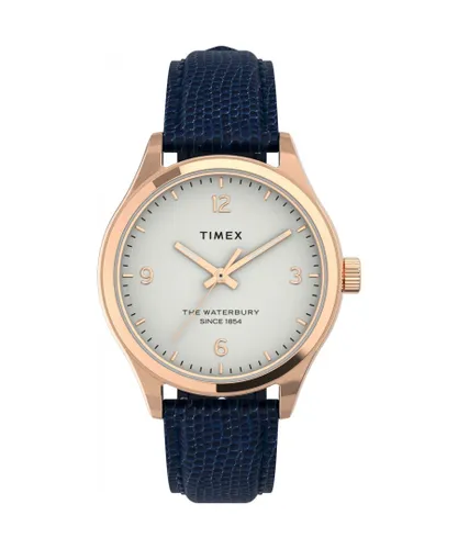 Timex Waterbury Traditional WoMens Blue Watch TW2U97600 Leather (archived) - One Size