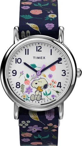 Timex Weekender 31mm White Dial and Blue Floral Strap