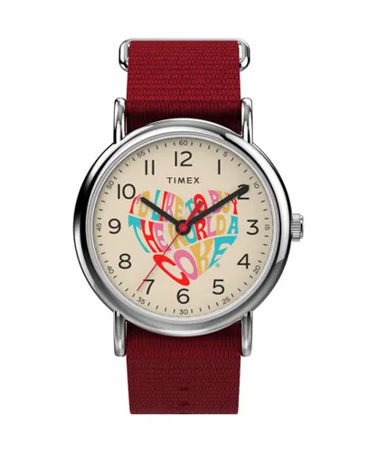 Timex Weekender X Coca Cola Unisex's Red Watch TW2V29900 Fabric - One Size