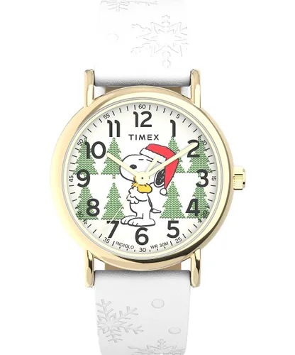 Timex X Peanuts Holiday Weekender unisex 38 mm leather
