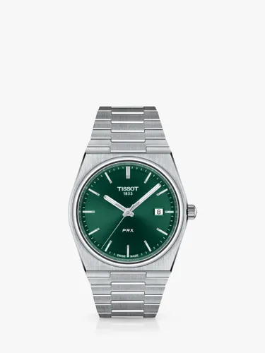 Tissot Men's PRX Date Bracelet Strap Watch - Silver/Green T1374101109100 - Male