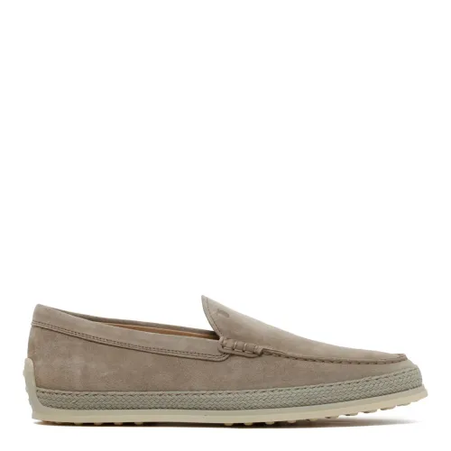 Tod's , Beige Leather Suede Espadrille Loafers ,Beige male, Sizes: