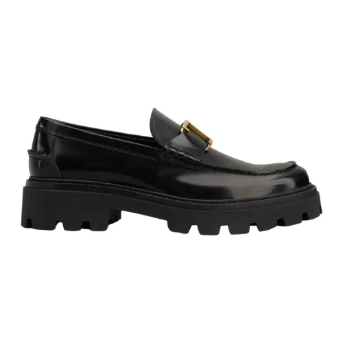 Tod's , Black Flat Shoes ,Black male, Sizes: