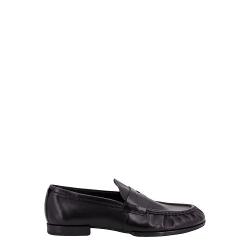 Tod's , Black Leather Loafer for Men ,Black male, Sizes: