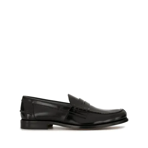 Tod's , Black Leather Loafers for Men ,Black male, Sizes: