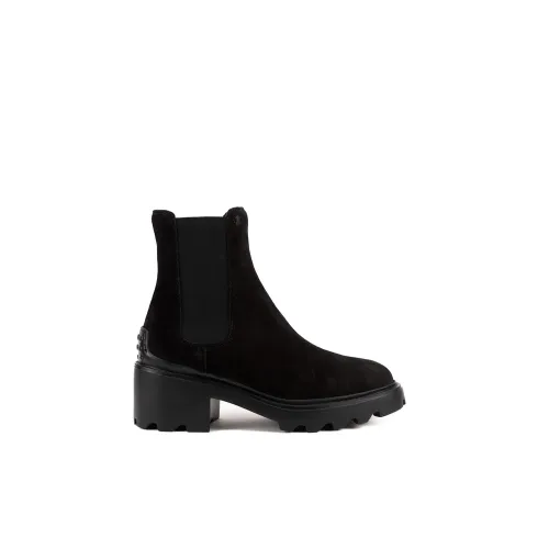 Tod's , Black Suede Flat Shoes ,Black female, Sizes: