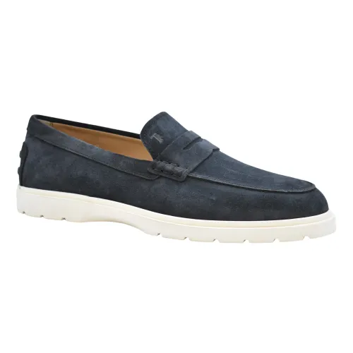 Tod's , Blue Suede Lace-up Shoes for Men ,Blue male, Sizes: