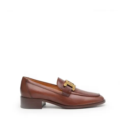Tod's , Brown Leather Loafer ,Brown female, Sizes: