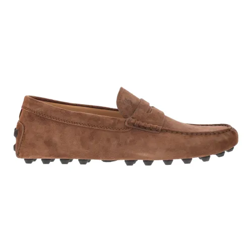 Tod's , Brown Loafers - Regular Fit - Suitable for All Temperatures - 100% Leather ,Brown male, Sizes:
