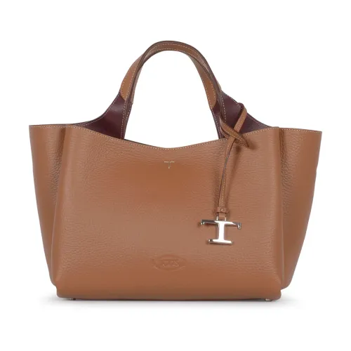 Tod's , Brown Mini Trac Leather Tote Bag ,Brown female, Sizes: ONE SIZE