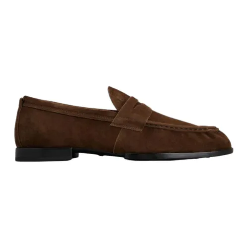 Tod's , Brown Suede Loafers ,Brown male, Sizes: