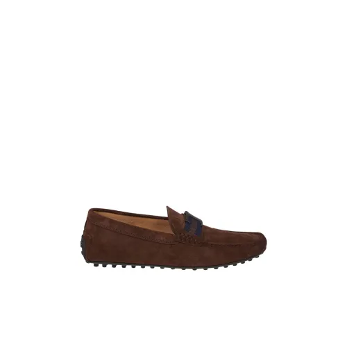 Tod's , Brown Suede Moccasins for Men ,Brown male, Sizes: