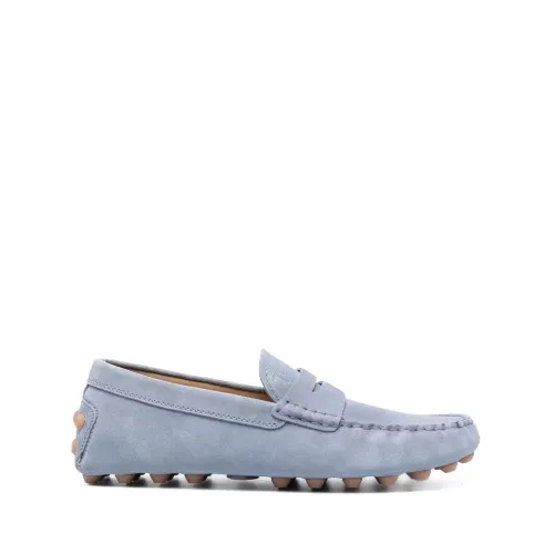 Tod's , Clear Blue Gommini Suede Driving Shoes ,Blue male, Sizes: