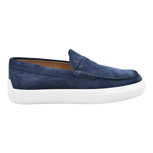 Tod's , Galassia Suede Casual Moccasin Flats ,Blue male, Sizes: