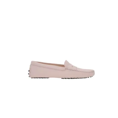 Tod's , Handcrafted Pink Leather Moccasins ,Pink female, Sizes: