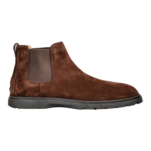 Tod's , Italian Leather Ankle Boots ,Brown male, Sizes: