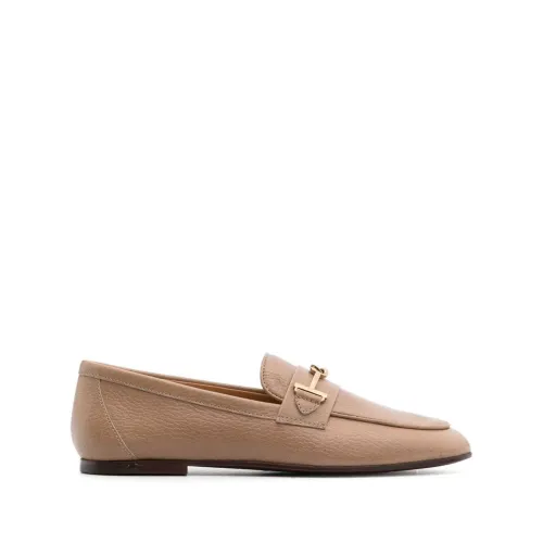 Tod's , Leather Moccasin ,Beige female, Sizes: