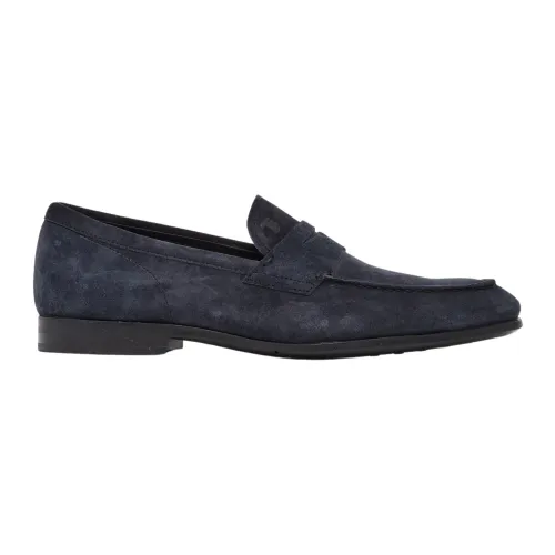Tod's , Lightweight Suede Moccasins ,Blue male, Sizes: