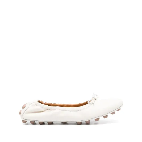 Tod's , Modern Bow Detail Flat Shoes ,White female, Sizes: