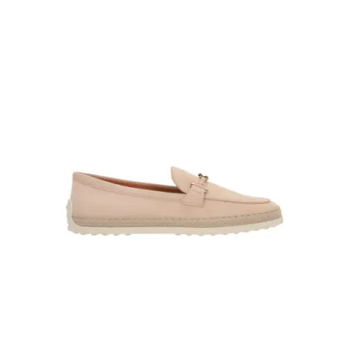 Tod's , Natural Suede Moccasin Shoes ,Beige female, Sizes: