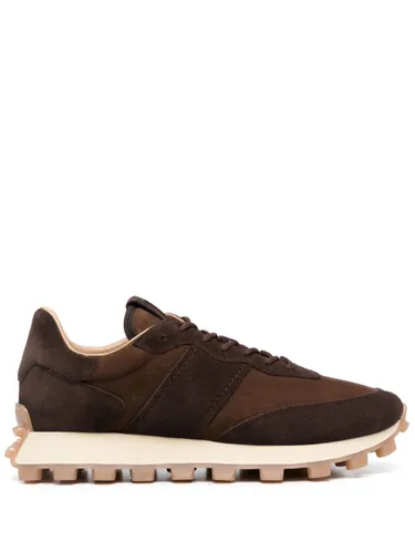 Tod's panelled lace-up suede sneakers - Brown